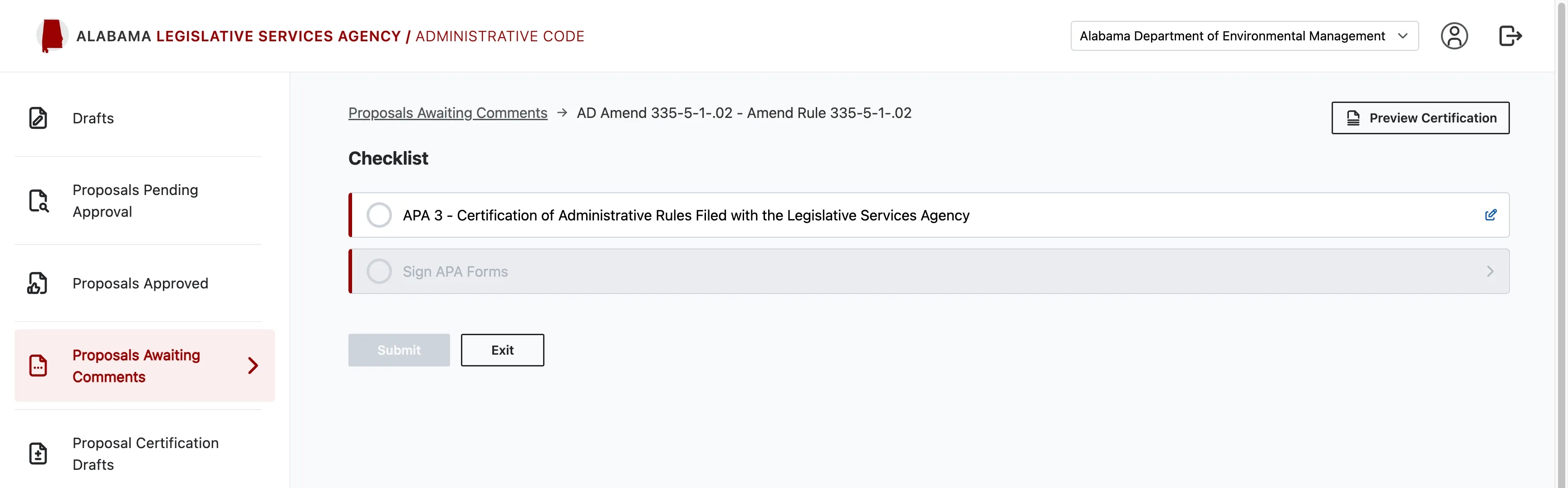 Alabama Administrative Code public participation process